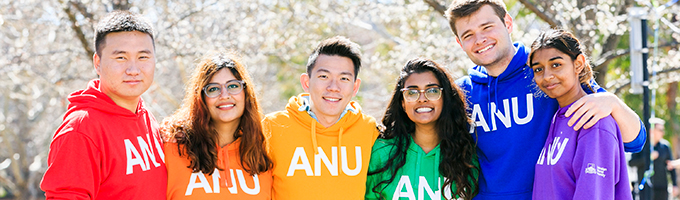 Group of students in ANU jumpers
