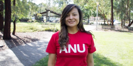 ANU Student on campus Andrea Bedon Pineda