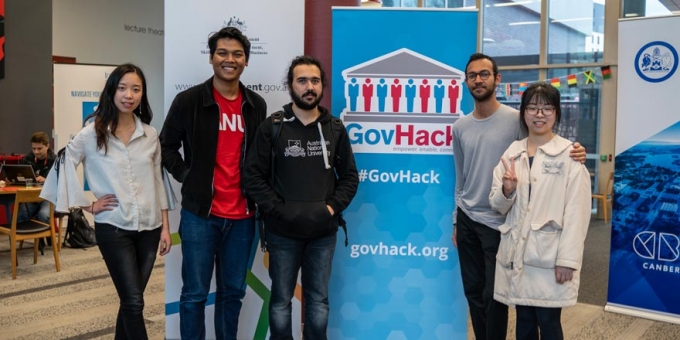 Septian Razi and his team at the 2019 GovHack