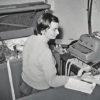 Claire Wehner and the IBM 610 circa 1960.