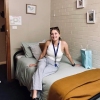 Josie Bates in her dorm room on 8 February 2021, her first day of university.