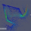 Fig. 2. Computational fluid flow model for two candidate receiver shapes under consideration, simulated using OpenFoam.